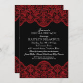 Vrijgezellenfeest van pure rode kant kaart (Voorkant / Achterkant)