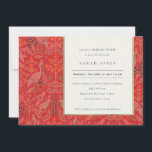Vrijgezellenfeest van Red Classy Floral Peacock Kaart<br><div class="desc">Als u nog meer aanpassingen nodig hebt,  kunt u mij op yellowfebstudio@gmail.com vrij klikken.</div>