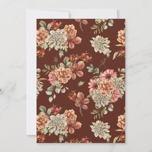 Vrijgezellenfeest van Red Gerbera en White Dahlia Kaart (Achterkant)