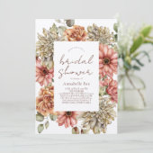 Vrijgezellenfeest van Red Gerbera en White Dahlia Kaart (Staand voorkant)