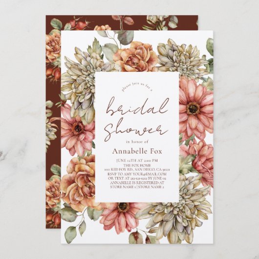 Vrijgezellenfeest van Red Gerbera en White Dahlia Kaart (Voorkant / Achterkant)