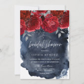 Vrijgezellenfeest van Red Roses Navy Waterverf Spl Kaart (Voorkant)