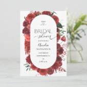 Vrijgezellenfeest van rode Floral Kaart (Staand voorkant)