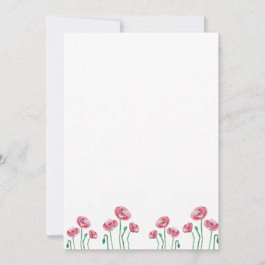 Vrijgezellenfeest van rode papaver kaart (Achterkant)