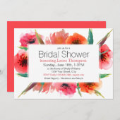 Vrijgezellenfeest van rode papaver kaart (Voorkant / Achterkant)