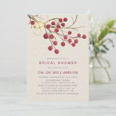 Vrijgezellenfeest van roodrode bosbessen kaart (Staand voorkant)