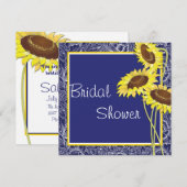 Vrijgezellenfeest van Royal Blue en Yellow Sunflow Kaart (Voorkant / Achterkant)