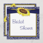 Vrijgezellenfeest van Royal Blue en Yellow Sunflow Kaart (Voorkant / Achterkant)