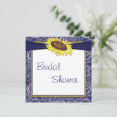 Vrijgezellenfeest van Royal Blue en Yellow Sunflow Kaart (Staand voorkant)