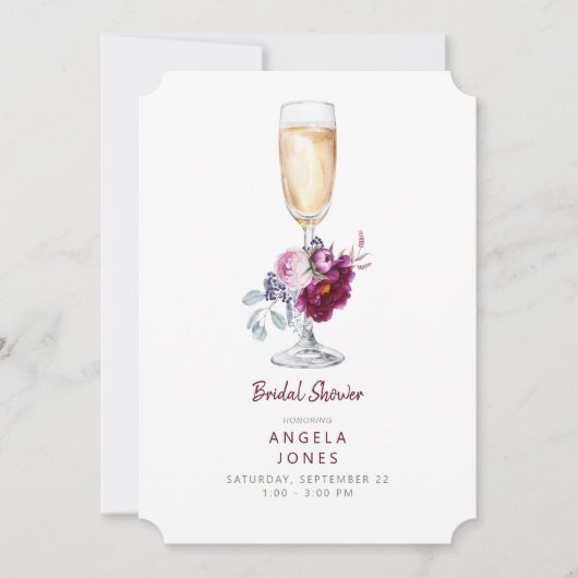 Vrijgezellenfeest van Roze en Bourgogne Peony Cham Kaart (Voorkant)