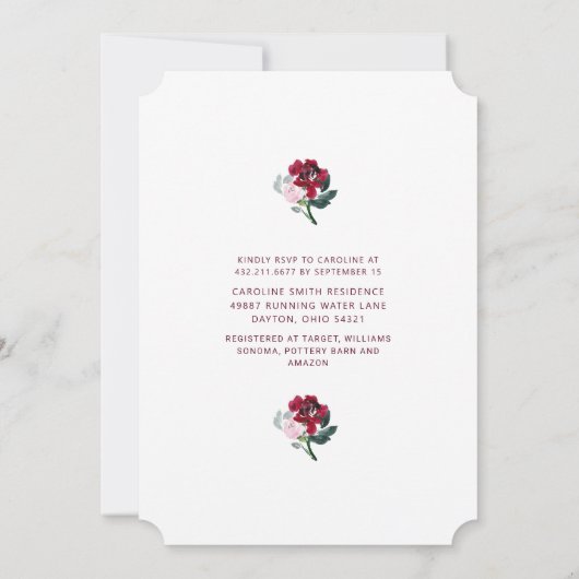 Vrijgezellenfeest van Roze en Bourgogne Peony Cham Kaart (Achterkant)