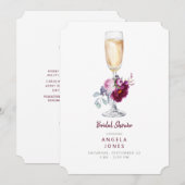 Vrijgezellenfeest van Roze en Bourgogne Peony Cham Kaart (Voorkant / Achterkant)