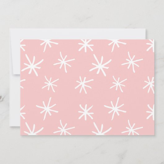 Vrijgezellenfeest van roze en witte sneeuwvlokken kaart (Achterkant)
