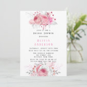 Vrijgezellenfeest van roze en zilver Pony Florals Kaart (Staand voorkant)