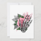 Vrijgezellenfeest van roze Floral Gothic Skeleton Kaart (Achterkant)