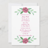 Vrijgezellenfeest van roze Floral Greenery Foliage Kaart (Voorkant)