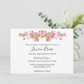 Vrijgezellenfeest van roze Floral - Uitnodiging (Staand voorkant)