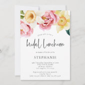 Vrijgezellenfeest van roze gele flora kaart (Voorkant)