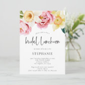 Vrijgezellenfeest van roze gele flora kaart (Staand voorkant)