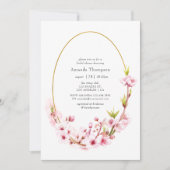 Vrijgezellenfeest van roze Spring Cherry Blossom Kaart (Voorkant)