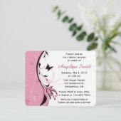 Vrijgezellenfeest van roze vlinder kaart (Staand voorkant)