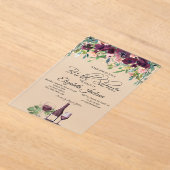 Vrijgezellenfeest van Rozen van glansglas, Bourgog Acryl Uitnodigingen (Laagn)