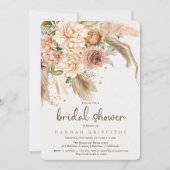 Vrijgezellenfeest van rozen van pampas en boho kaart (Voorkant)