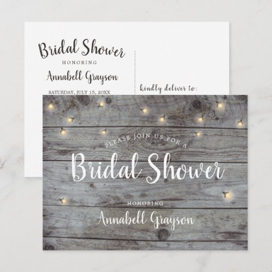 Vrijgezellenfeest van Rustige houtextuur Uitnodiging Briefkaart (Voorkant / Achterkant)