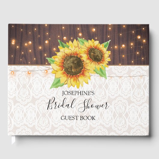 Vrijgezellenfeest van Rustige Sunflower String Lig Gastenboek (Voorkant)