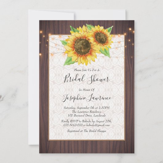 Vrijgezellenfeest van Rustige Sunflower String Lig Kaart (Voorkant)