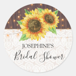 Vrijgezellenfeest van Rustige Sunflower String Lig Ronde Sticker