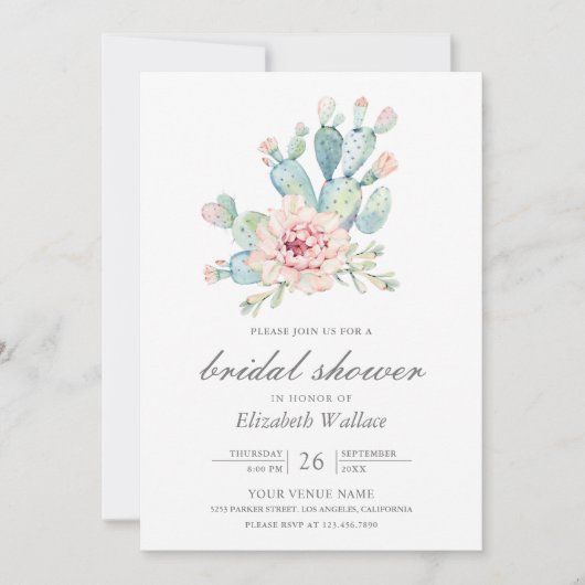 Vrijgezellenfeest van Soft Earthy Floral Desert Ca Kaart (Voorkant)