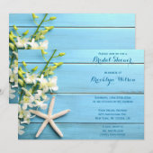 Vrijgezellenfeest van staartrottoirs met orchideeë kaart (Voorkant / Achterkant)