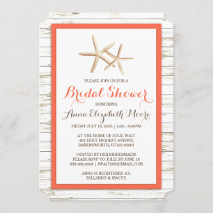 Vrijgezellenfeest van Starfish Whitewashed Wood Be Kaart