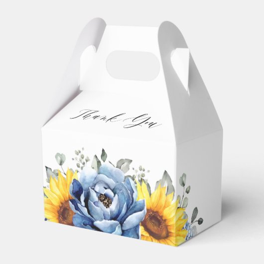 Vrijgezellenfeest van Sunflower Dusty Blue Slate P Bedankdoosjes (Voorkant Zijde)