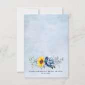 Vrijgezellenfeest van Sunflower Dusty Blue Slate P Bedankkaart (Achterkant)