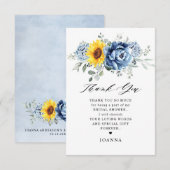 Vrijgezellenfeest van Sunflower Dusty Blue Slate P Bedankkaart (Voorkant / Achterkant)