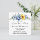 Vrijgezellenfeest van Sunflower Dusty Blue Slate P Kaart (Staand voorkant)