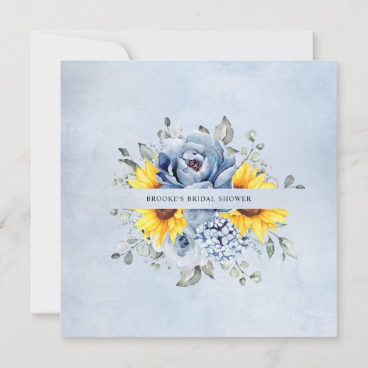 Vrijgezellenfeest van Sunflower Dusty Blue Slate P Kaart (Achterkant)