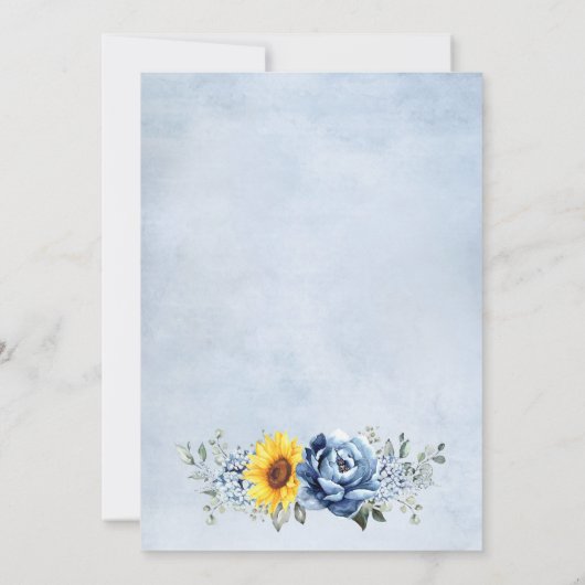 Vrijgezellenfeest van Sunflower Dusty Blue Slate P Kaart (Achterkant)