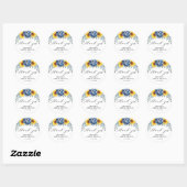 Vrijgezellenfeest van Sunflower Dusty Blue Slate P Ronde Sticker (Vel)