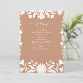 Vrijgezellenfeest van Talavera Boho Barro Menu (Staand voorkant)