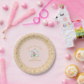 Vrijgezellenfeest van theepartij Floral roze goudg Papieren Bordje (Feest)