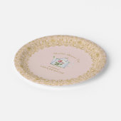 Vrijgezellenfeest van theepartij Floral roze goudg Papieren Bordje (Gekanteld)