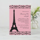 Vrijgezellenfeest van Tres Paris (roze) Kaart (Staand voorkant)