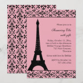 Vrijgezellenfeest van Tres Paris (roze) Kaart (Voorkant / Achterkant)