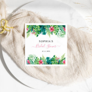 Vrijgezellenfeest van Tropical Flowers Napkins Servet