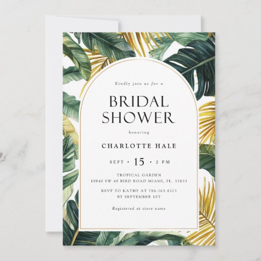 Vrijgezellenfeest van Tropical Greenery Kaart (Voorkant)