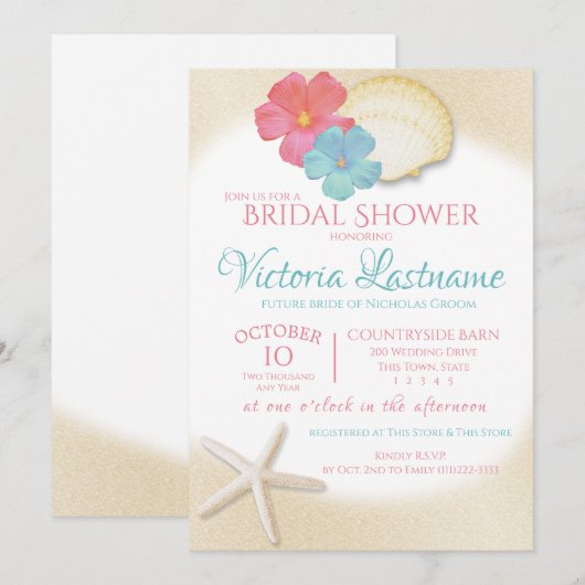 Vrijgezellenfeest van Tropical Sands Kaart (Voorkant / Achterkant)