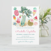 Vrijgezellenfeest van Tropisch Beach Summer Fun Kaart (Staand voorkant)